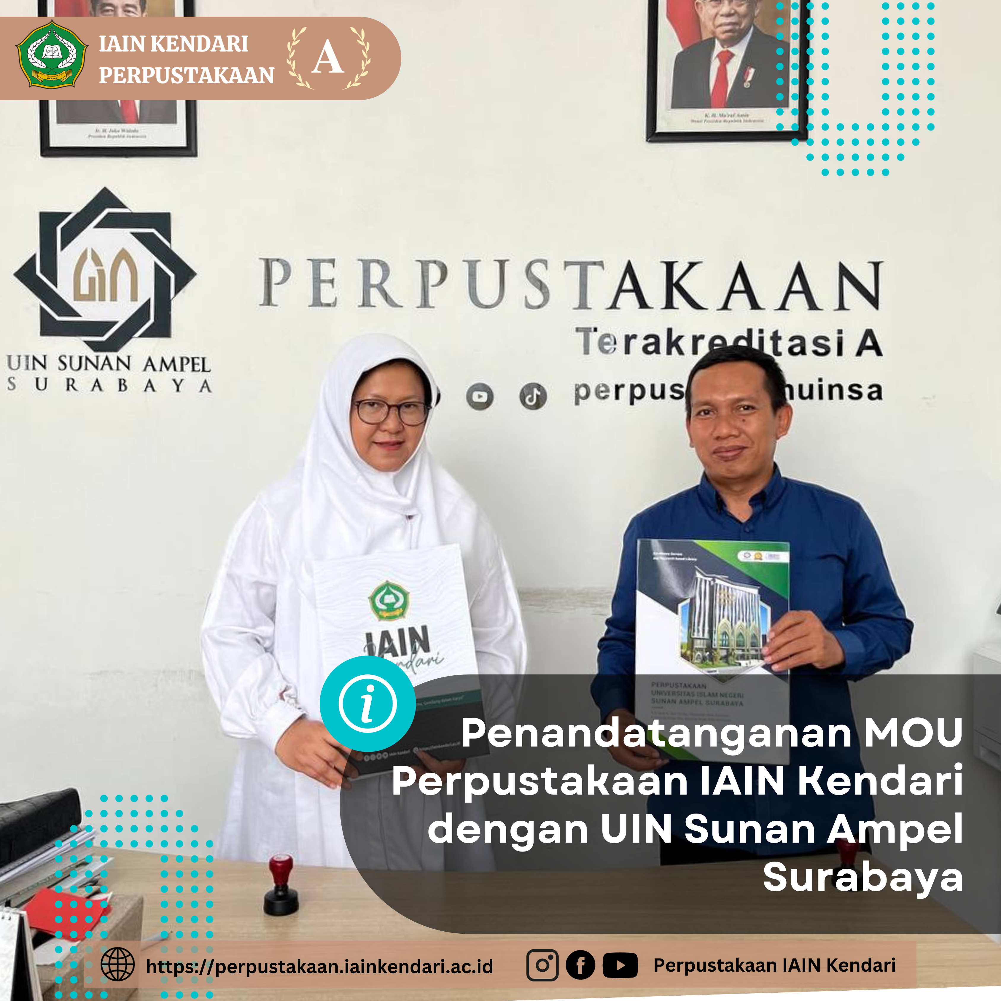 Read more about the article Penandatangan MOU antara Perpustakaan IAIN Kendari dengan Perpustakaan UIN Sunan Ampel Surabaya